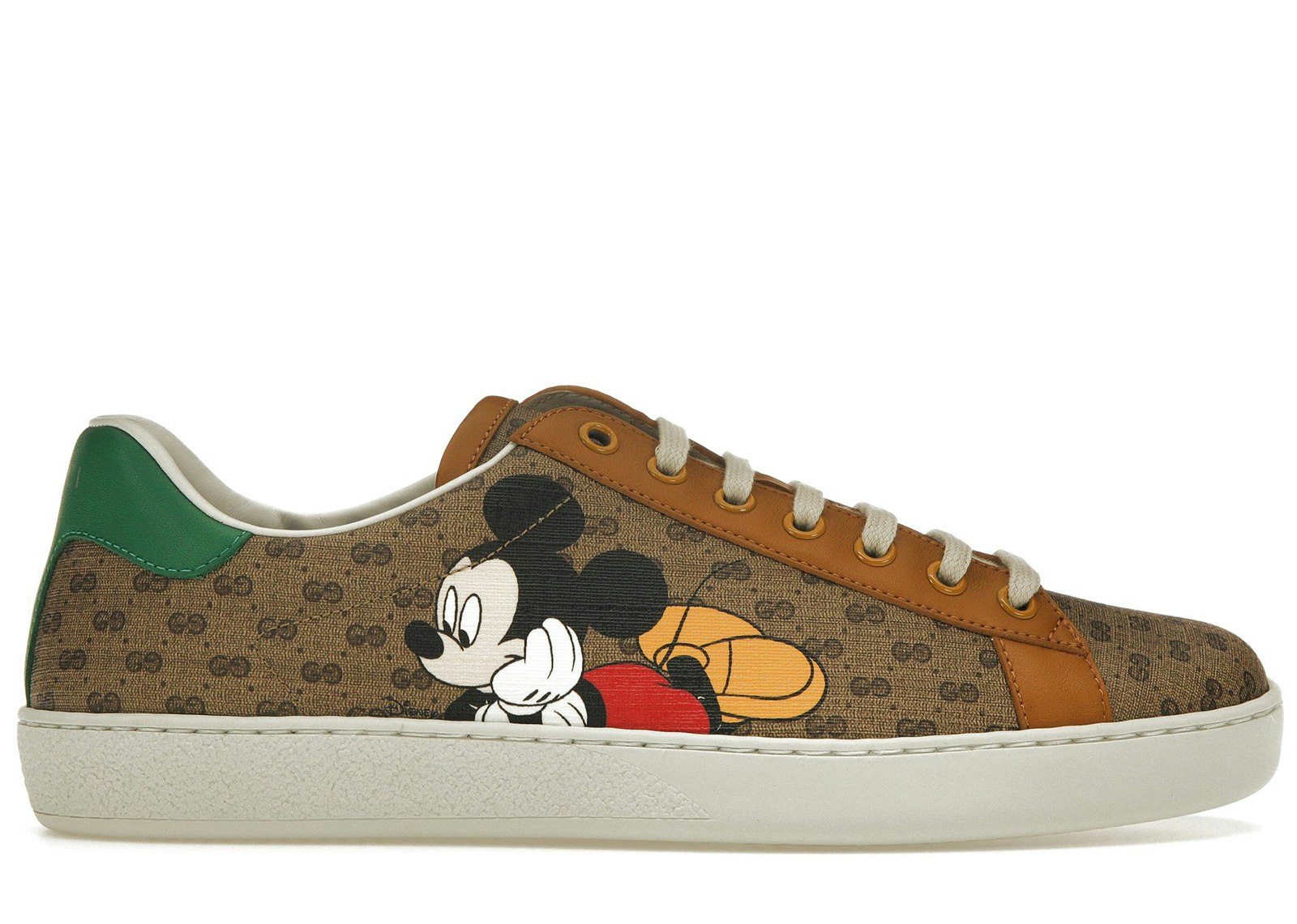 GUCCI X Disney Rhyton Mickey Mouse-Print Trainers in Cream | Endource